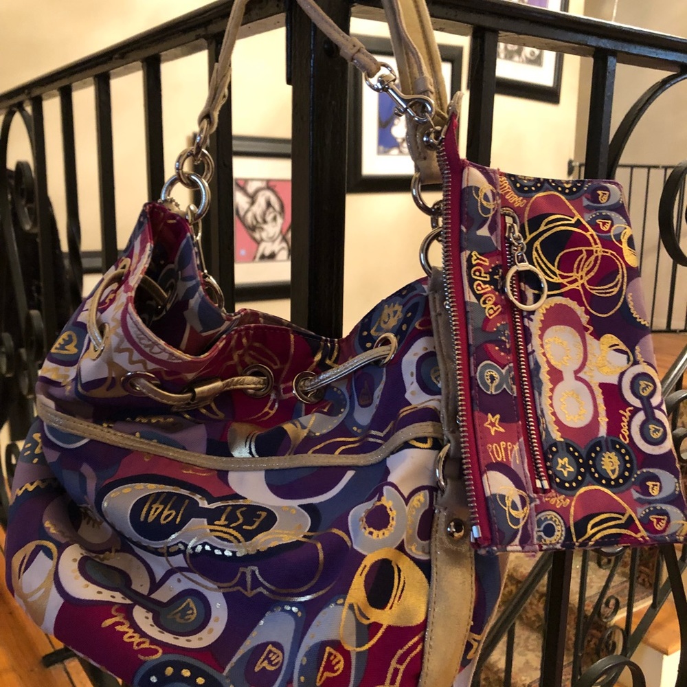 Coach handbag & wristlet